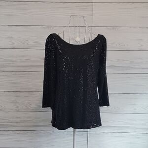 Gibson Black Sequin Women's Top Size M